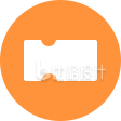 橙色圆形内的门票形象简洁设计图标