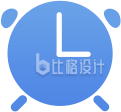 蓝色闹钟图标 简约风格的数码产品形象