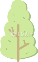 手绘绿树