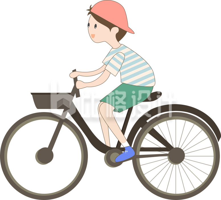 骑自行车的小男孩