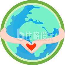 扁平插画爱护地球