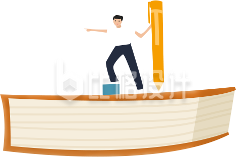 手绘创意书本小人
