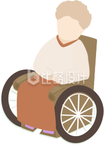 坐在轮椅上的老人