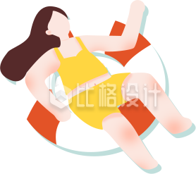 游泳圈与小女孩