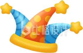 手绘小丑帽子