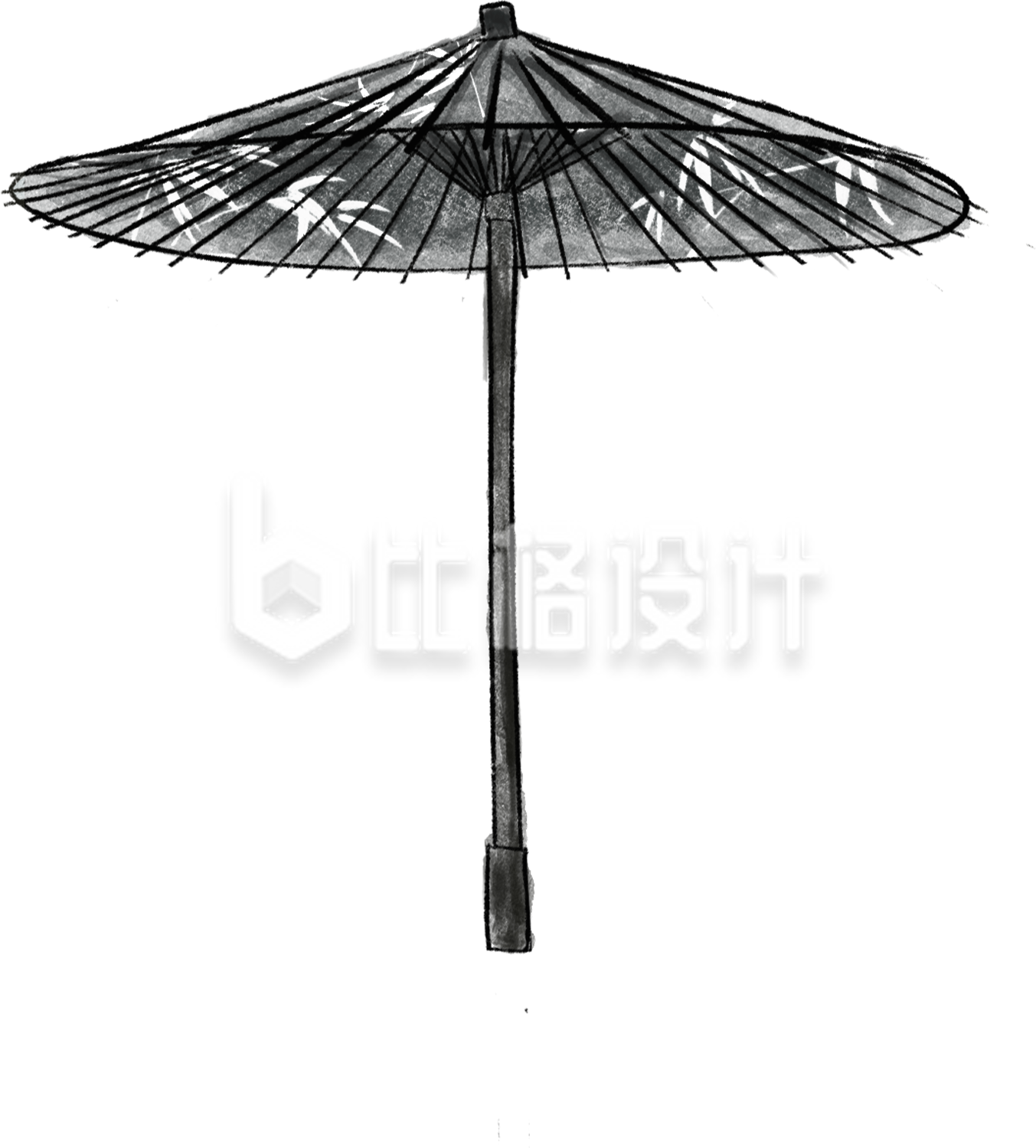 手绘水墨风纸伞