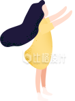 扁平可爱小女孩