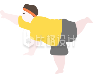 可爱运动胖胖小男生