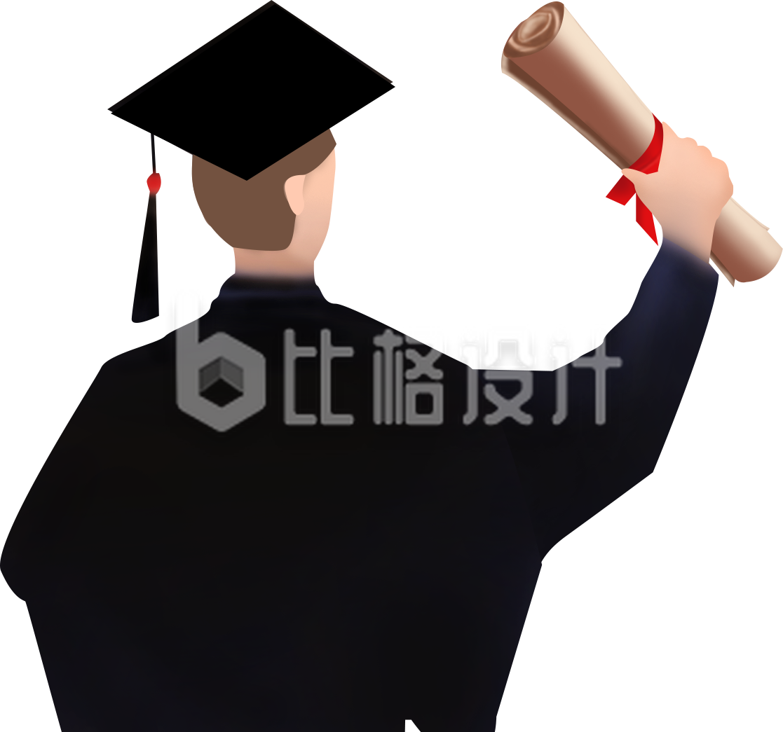 毕业学士背影