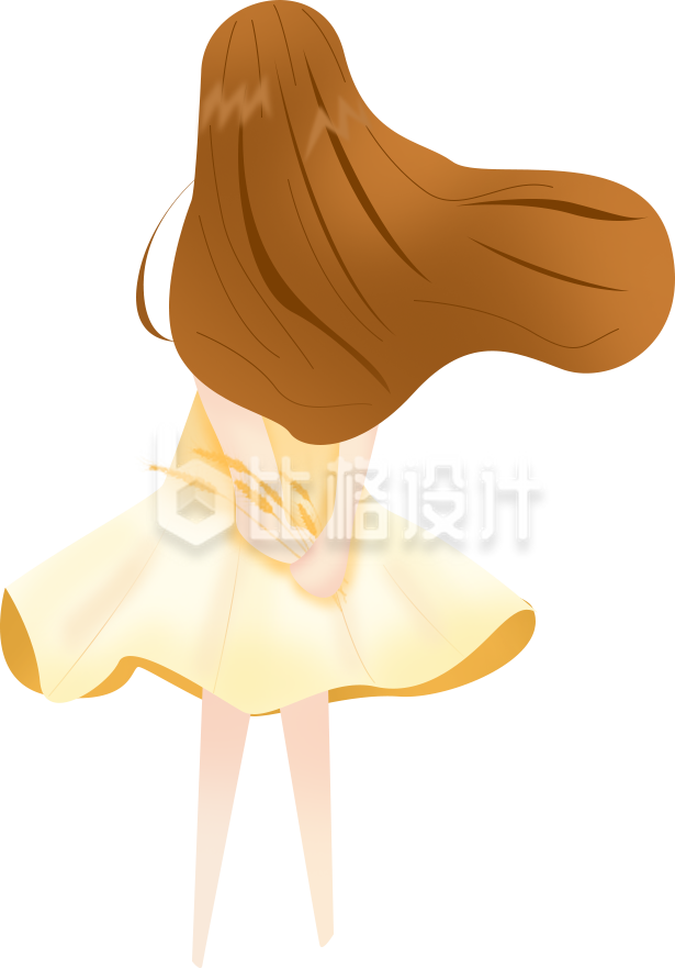 漫画女孩儿背影
