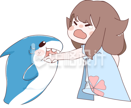 可爱小女孩与鲨鱼