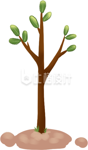 手绘树苗