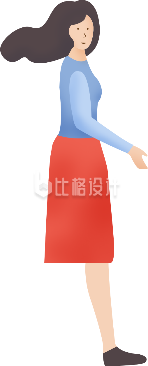 扁平女生人物