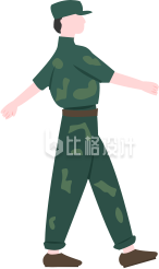 手绘军训少年少女