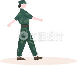 手绘军训少年少女