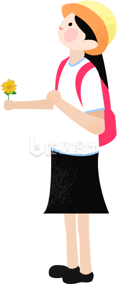 拿花的小女孩