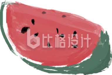 美味西瓜切片手绘风宣传物料图