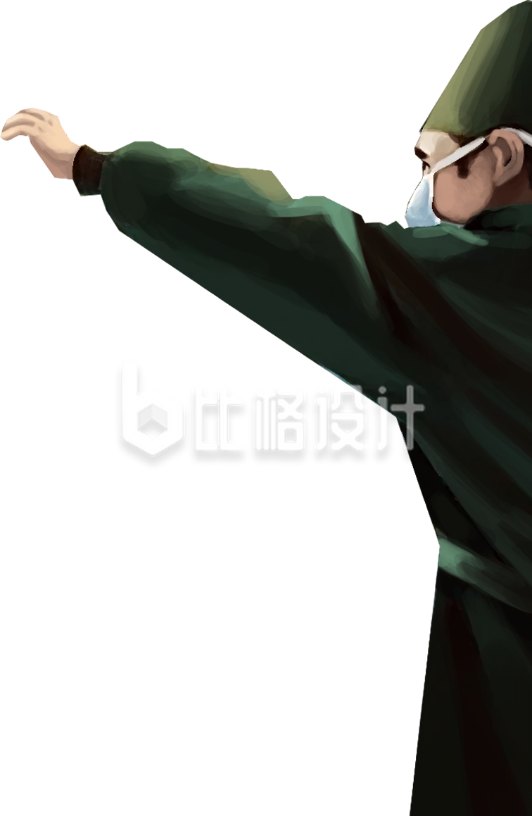身着手术服的医护人员形象宣传插画