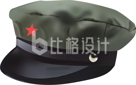 经典红星军帽 怀旧风格宣传物料图