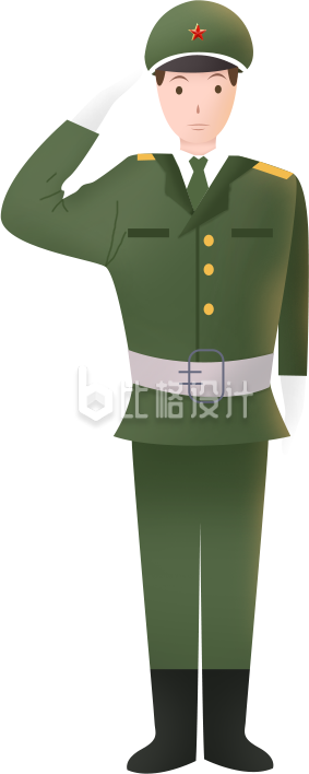 手绘陆军军人