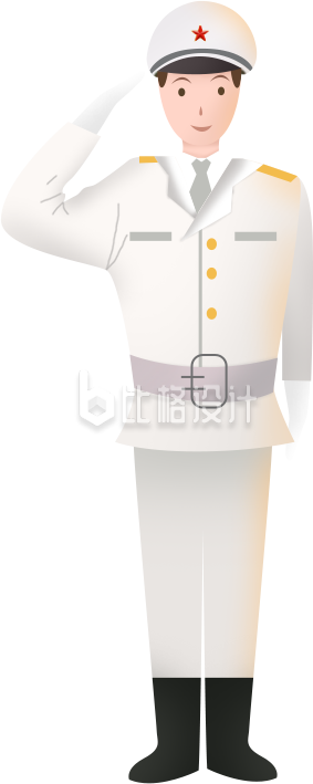 手绘海军军人