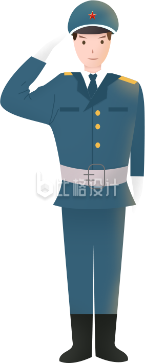 手绘空军军人