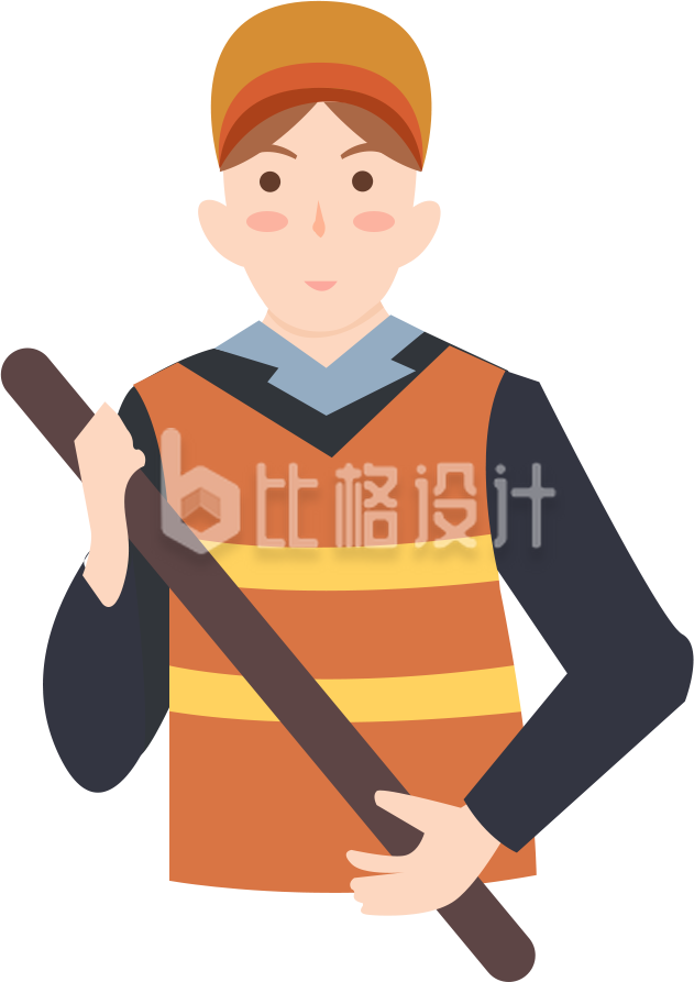 卡通环卫工人