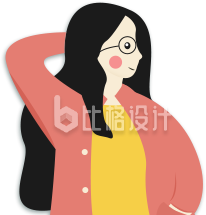 戴眼镜女子形象图 适合多种宣传物料