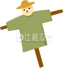 可爱稻草人形象的乡村氛围装饰物料