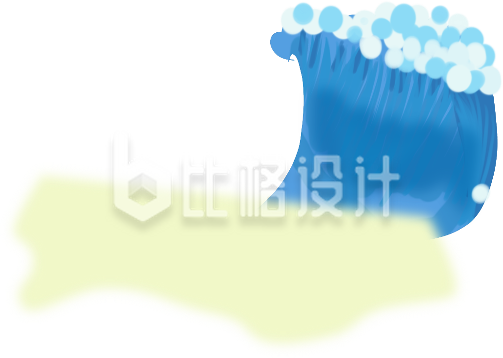 蓝色海浪图案 趣味海洋动物宣传物料