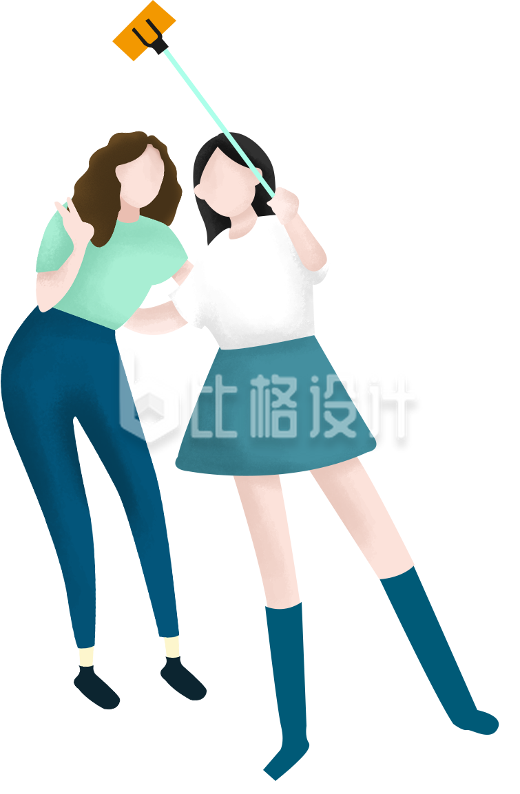 自拍的两位女生