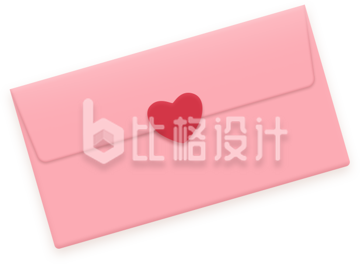 手绘粉色安心信封