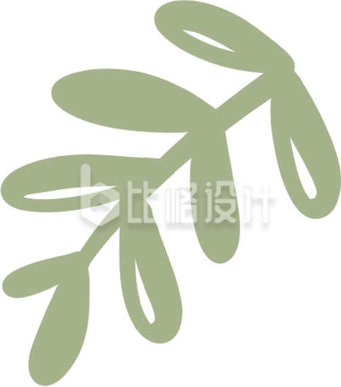 手绘绿植叶子