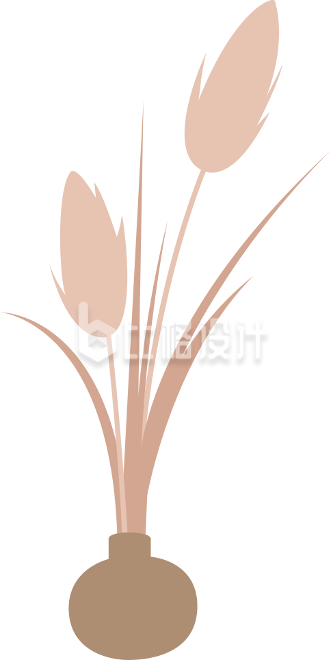 扁平插画插瓶装饰植物