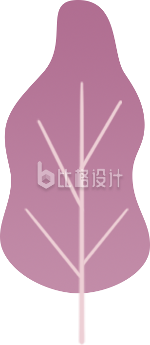 紫色渐变扁平风树木