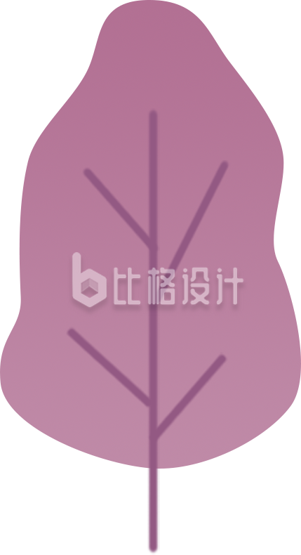 紫色渐变扁平风树木