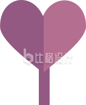 紫色爱心形状小树