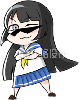 手绘可爱戴墨镜小女孩