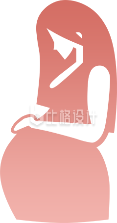 宝妈孕妇渐变剪影