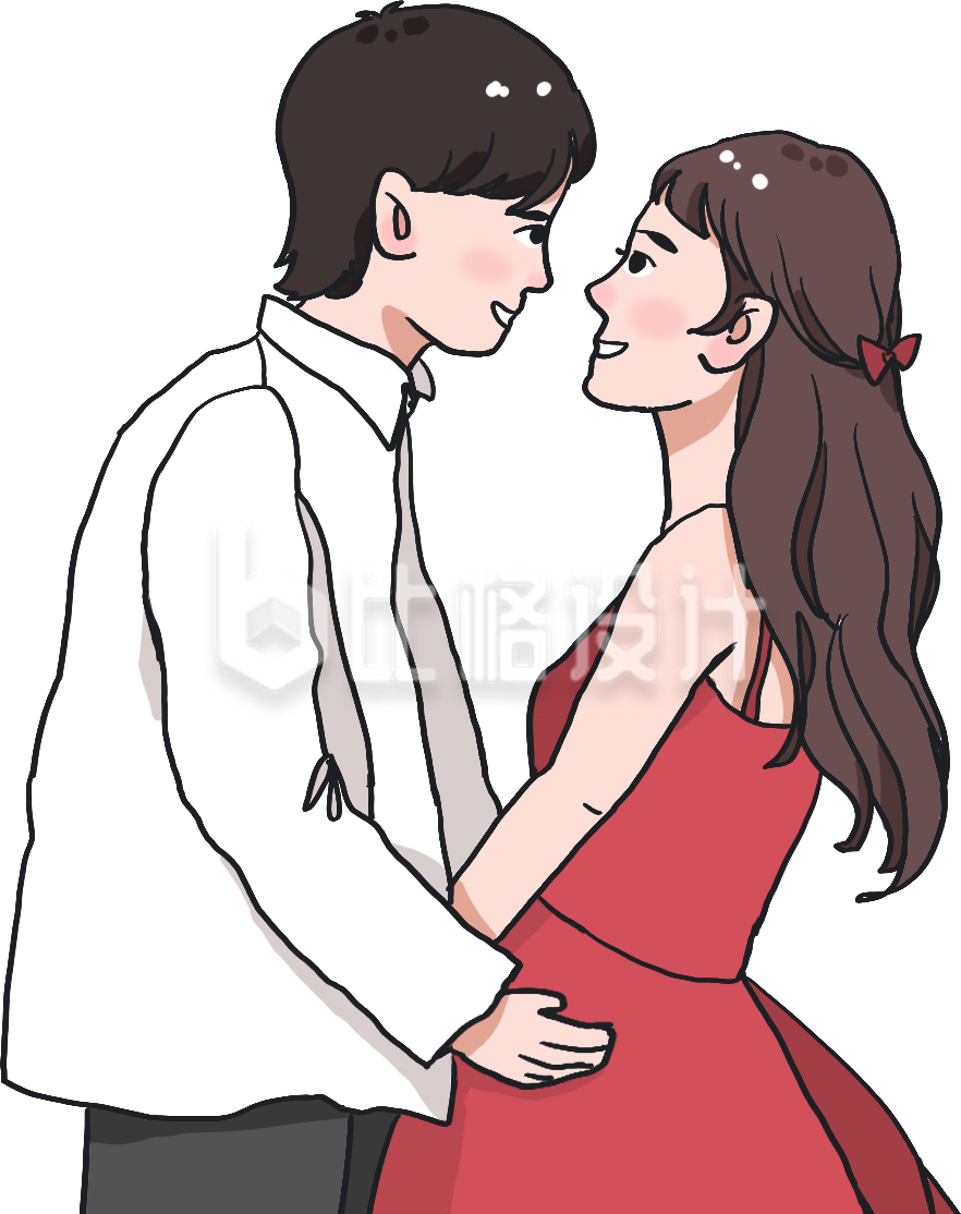 情侣漫画对视