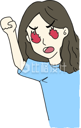 卡通人物发火生气表情插画