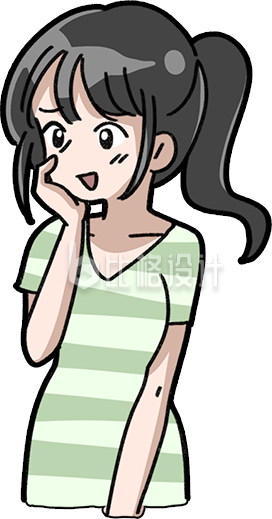 手绘可爱女生为难小表情