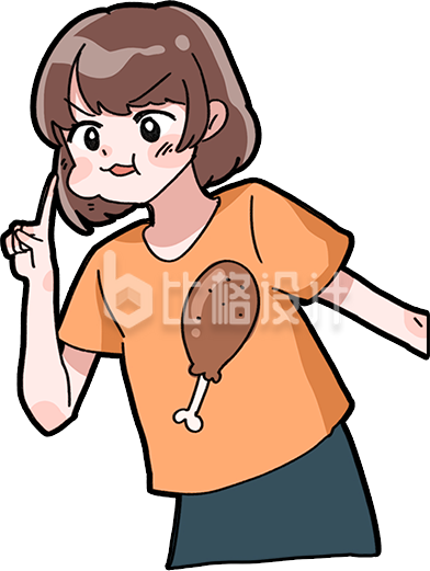 漫画卡通吃货少女