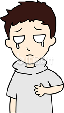 手绘伤心哭泣男孩