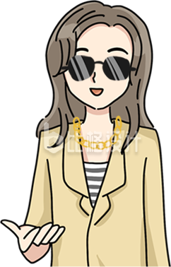 手绘戴墨镜黄色衣服女生