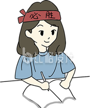 手绘学习小女孩