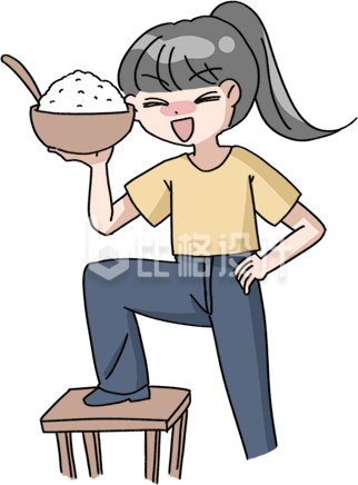 手绘干饭人女孩