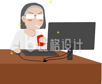 手绘工作场景人物插画