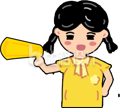手持喇叭的可爱女孩卡通形象宣传物料 手持喇叭的可爱女孩卡通形象宣传物料
