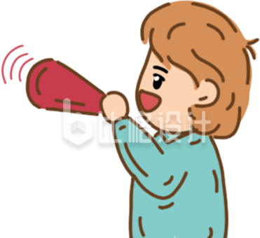 手持喇叭的卡通人物形象宣传物料图 手持喇叭的卡通人物形象宣传物料图